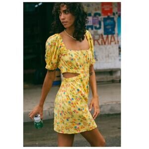 Billabong Dare to Bare Floral Cutout Dress Size Large